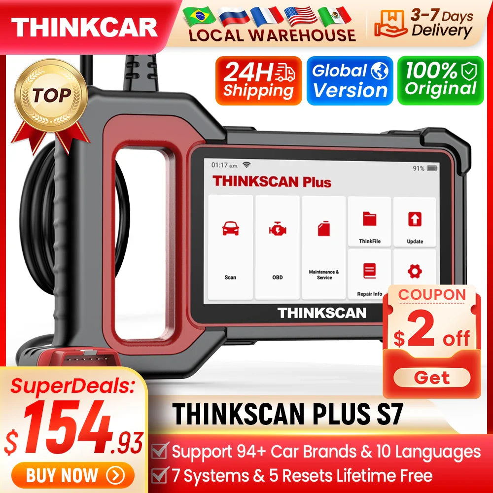 THINKCAR Thinkscan Plus S7 S6 S4 Obd2 Scanner Car Diagnostic Tools Automotivo Scanner Auto Diagnosis Tool Code Reader 28 Resets