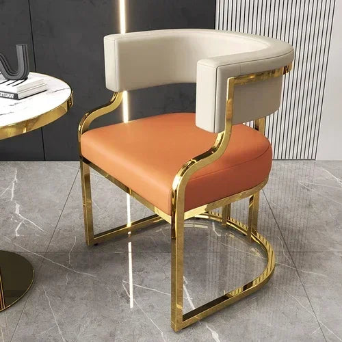 Hotel Makeup Chair Metal Floor Aesthetic Nordic Garden Chairs Accent Reading Sedie Sala Da Pranzo Dining Room Furniture WJ40XP