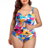 One Piece Floral Printed Women Plus Size Swimsuits Cutout Tummy Control Sexy Swimwear 2024 Summer Female Monokini Bathing Suit