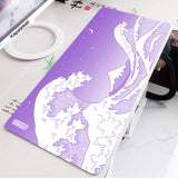 Black and White Wave Art Mouse Pad XXL 900x400mm Large Computer Mousepad Cool Gaming Cartoon Pad to Mouse Keyboard Desk Mice Mat