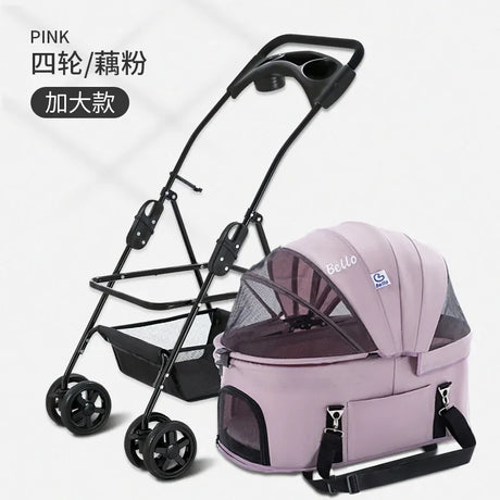 Detachable Pet Trolley 4 Wheel Universal Dog Stroller for Small Dog Cat Carrier Load Bearing 20kg