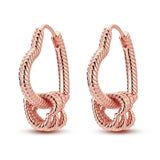 Rose Gold Hoop Earrings For Women 925 Silver Original Pave CZ Heart Ciecle Star Moon U Shape Earrings Luxury Wedding Jewelry