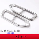 For BMW  7 Series F01 G11 G12 2009-2020 Stainless Steel Car Tail Muffler Exhaust Pipe Output Cover Stickers Car Accessories