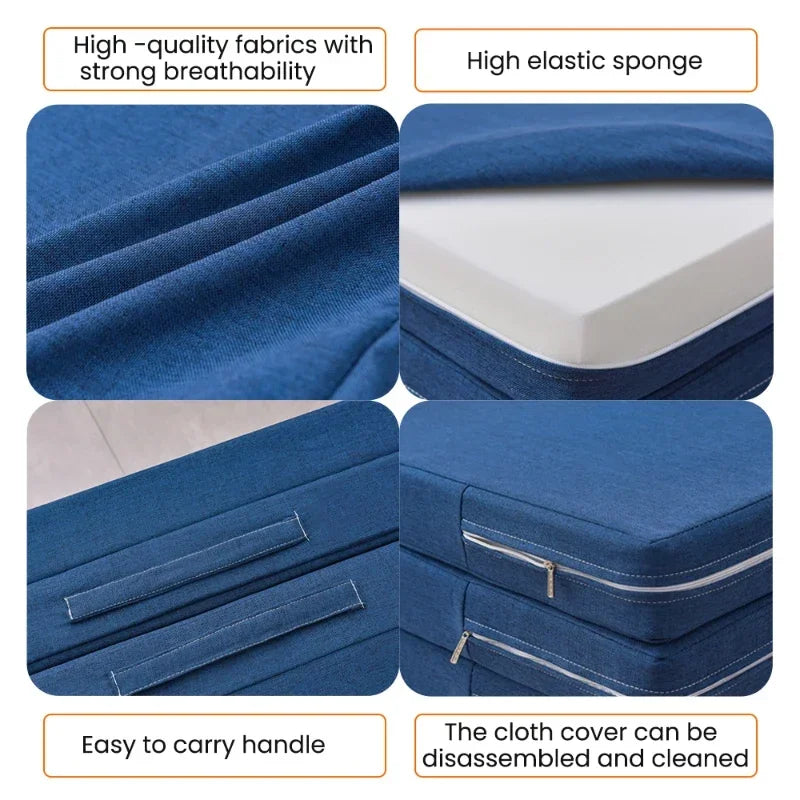 Memory Foam Folding Mattress Simple Mat Tatami Yoga Pad Foldable Sponge Mattresses for Office Lunch Break Single Bed Furniture