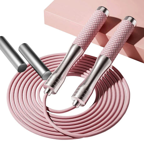 Steel Weighted Jump Rope High-Speed Bearing Weighted Skip Rope Silicagel Handle Corded Fat Burning Aerobic Endurance Training