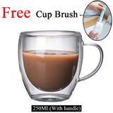 Double Wall High Borosilicate Glass Mug Heat Resistant Tea Milk Lemon Juice Coffee Water Cup Bar Drinkware Lover Gift Creativity