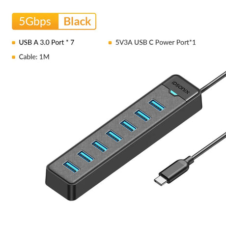 iDsonix USB Splitter Multiport USB 3.0 HUB Type C Power Port 5Gbps High Speed HUB Docking Station for Macbook Laptop Accessories