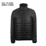 Plus Size 11XL Men's Puffer Jackets 2023 New Autumn Winter Lightweight Packable White Duck Down Fat Casual Coats Feather Parka