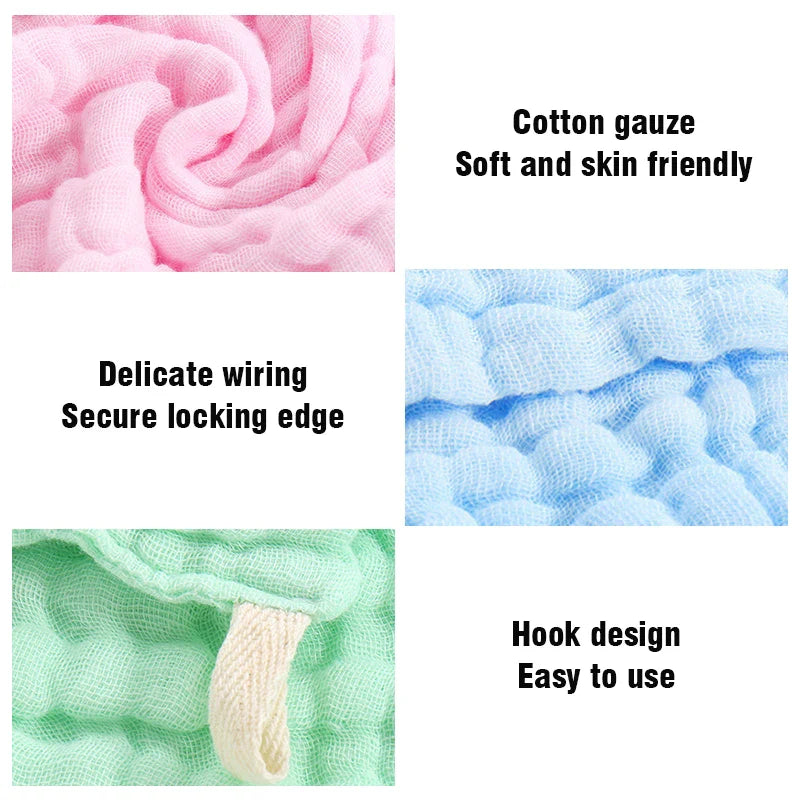 5PCS Baby Bath Towel 100% Cotton 6 Layers Gauze Kid Facecloth Face Wash Wipe Hand Soft Newborn Stuff Handkerchief 30X30cm