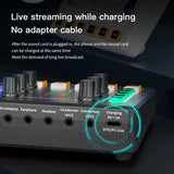 M8 Sound Card Live Broadcast Audio Interface Podcasting Device Caster With Premium Mic Preamplifier Sound Card Easy To Use