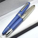 New Luxury Msk-149 Piston Filling Classic Fountain Pen MB 4810 Nib Black & Blue Resin Office Writing Ink Pens With Serial Number