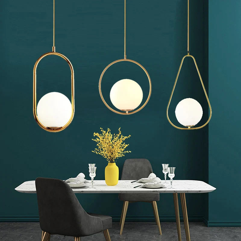 XCLuuHY Modern Pendant Light Nordic Minimalist Hanging Lamp Ceiling Decoration Glass Ball Lighting Living Bedroom Dining Room