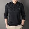 New Fashion Men's Striped Polo Shirts Male Button Collar T Shirt Casual Long Sleeve Tops