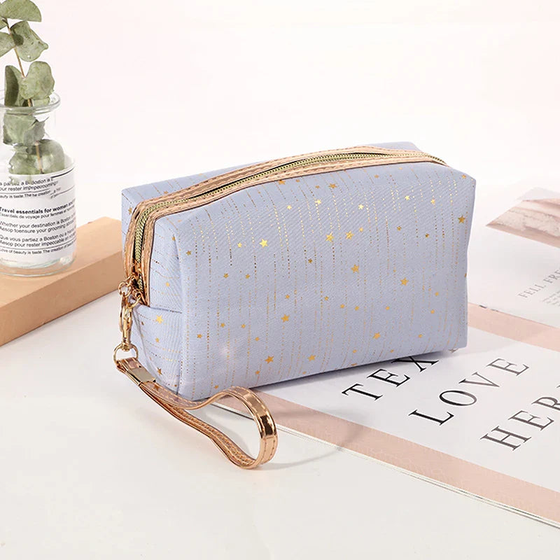 Cosmetics Storage Bag Five Pointed Star Pattern Zipper Simplicity Lightweight Travel Supplies Large Capacity Makeup Bags