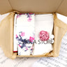 Viola Design 6PCS Gift Box Floral Solid Cotton Sock Tie Sets Clip Pin Cufflinks Hankie Men Wedding Party Daily Cravat Accessory