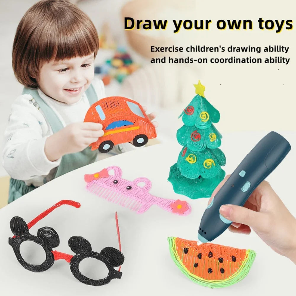 Wireless 3D Doodle Pen for Kids - Low Temp Creative Art Tool for Fun Crafts and Learning