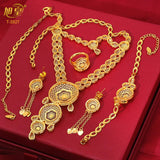 XUHUANG African Big Luxury 4PCS Dubai Gold Color Jewelry Necklace Sets For Women Bridal Wedding Sets 2023 Trend Jewellery Gifts