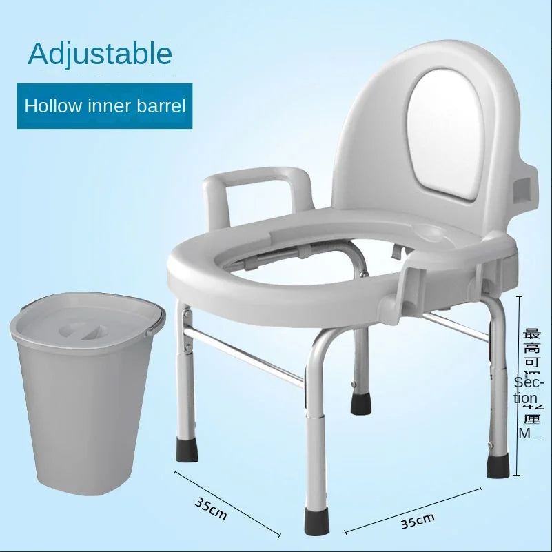 Foldable Elderly Toilet Seat Chair Height Adjustable Adult Commode For Disabled Pregnant Mobility Aids Toilet Stool