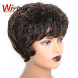 Human Hair Kinky Straight Wig Short Wet And Wavy Bob Wig For Women Natural Brazilian Curly Bob Wig With Bangs Ready To Wear Wig