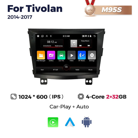 NaviFly 7862S Android All In One For SsangYong Tivoli Tivolan 2014 - 2017 9 Inch 1280*720 Carplay Car Intelligent System 8+256G