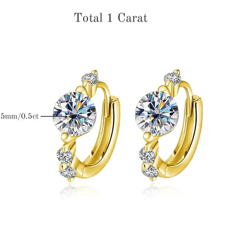 TBCYD 5mm D Color Moissanite Hoop Earrings For Women With GRA S925 Sterling Silver Ear Clasps Buckle Original New Fine Jewerly