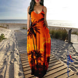 Elegant Dresses For Women Sexy Beach Long Dress Plus Size Irregular Sleeveless Spaghetti Strap Sundress