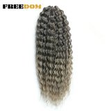 FREEDOM Synthetic Twist Crochet Curly Hair Ariel Water Wave Braid Hair Ombre Blonde Brown Green Blue Braiding Hair Extension