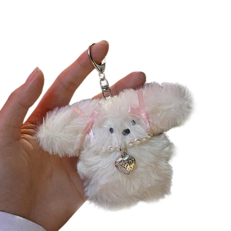 Bunny Heart Phone Chain Korean INS Punk Cute Rabbit Dolls Keychain Bag Decoration Y2K Fashion Jewelry Pendant Accessories Gift