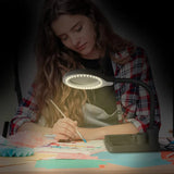 5X 10X Magnifying Glass with 40 LED Light Illuminated High Vision Magnifier Lamp Table Lamp for Reading Close Work