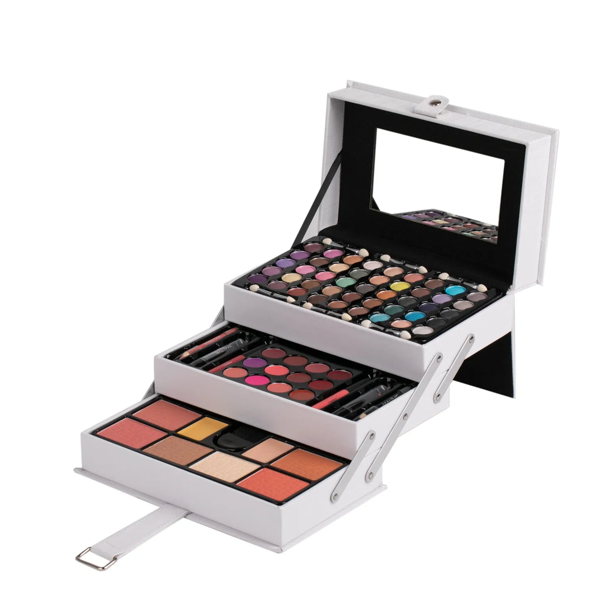 DUER LIKA Red Pattern Portable Professional 45 Color Eye Shadow Lip Gloss Powder Blusher Foundation Make-Up Makeup Brush Set