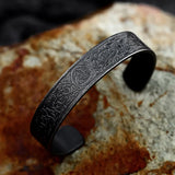 Black Stainless Steel Viking Rune Bracelets For Men Women Retro Viking Tree of Life Bracelet Biker Fashion Jewelry Amulet Gift