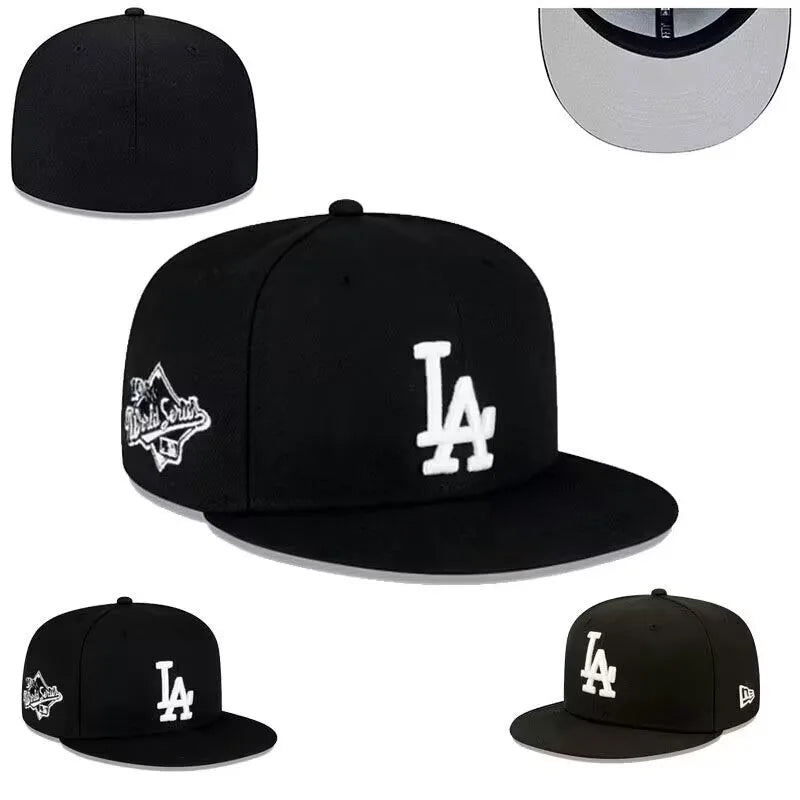 2024New Fitted Hats Classic Black Baseball Cap Team Headwear World Series Patch Embroidered on Right Panel