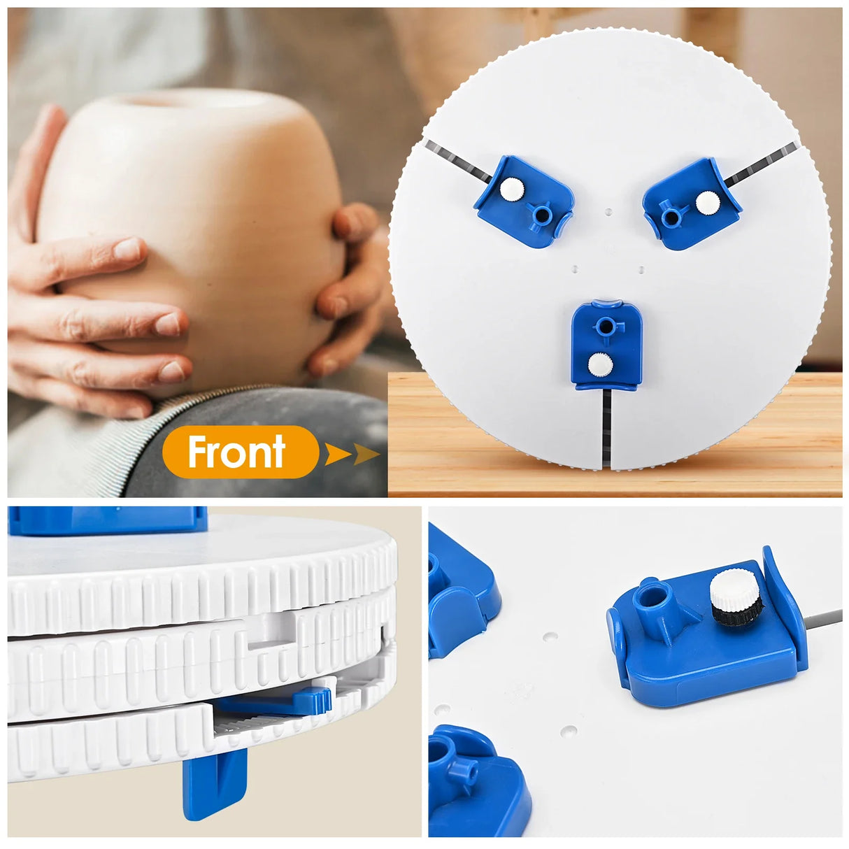 Adjustable Pottery Ceramic Trim Holder Clip Centers Pottery Wheel Plastic Round Plate Polymer Scraping Modelling Repair Tools