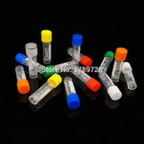 500pcs/lot Lab 1.8ml plastic Cryo Tubes Cryovial with silicone gasket,freeze pipe with color cap, storage sample tube with scale