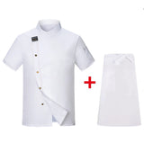 Chef Jacket Men Short Sleeve Kitchen Cook Shirts Unisex Restaurant Bakery Waiter Uniform