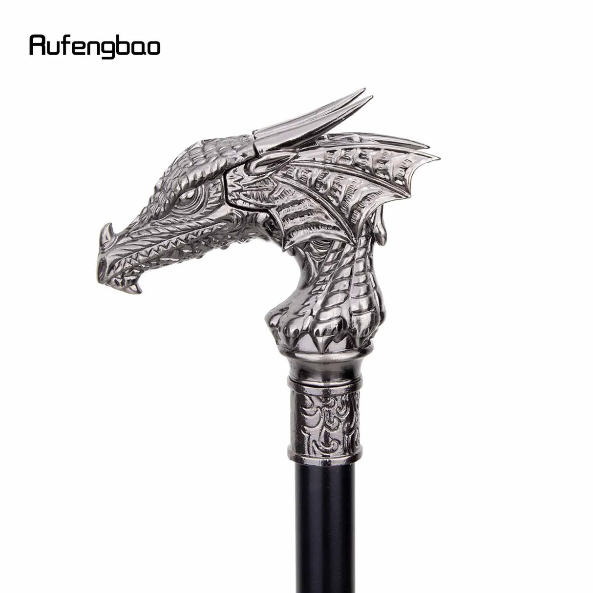 Dragon Head Walking Stick with Hidden Plate Self Defense Fashion Cane Plate Cosplay Crosier Stick 93cm