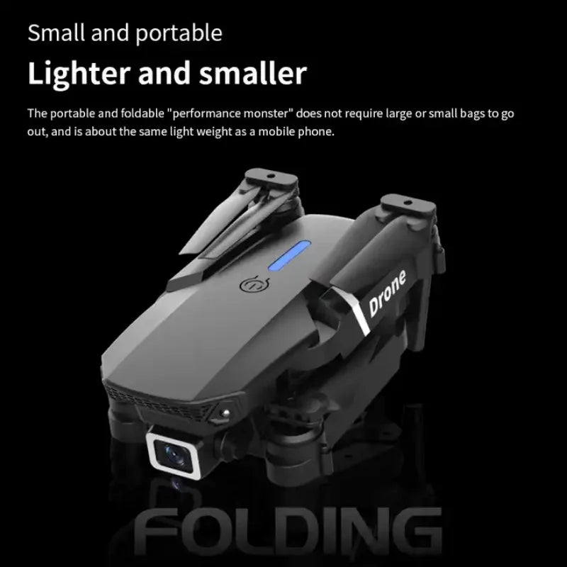 E88 Pro Drone 10K Camera Ultra HD Dual Foldable RC Quadcopter Altitude Hold Visual Positioning Auto Return RC Drone Toy