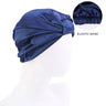 Women Stretch Silk Imitation Nightcap Fashion Color Contrast Knotted Headband Hat Double-layer Hair Care Hat Cancer Chemo Cap