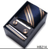 Luxurious Dropshipping 8 cm Birthday Gift Silk Tie Hanky Pocket Squares Cufflink Set Tie Clip Necktie Box Geometric