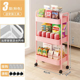 Small Cart Storage Rack Kitchen Bedroom 3 Layers Snacks Mobile Cart Bathroom Storage Rack Kitchen Islands Trolleys Rolling Cart