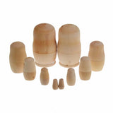 5Pcs Blank Wooden Embryos Russian Nesting Dolls Toy Unpainted Matryoshka Doll DIY Paint Skill Training For  Gifts