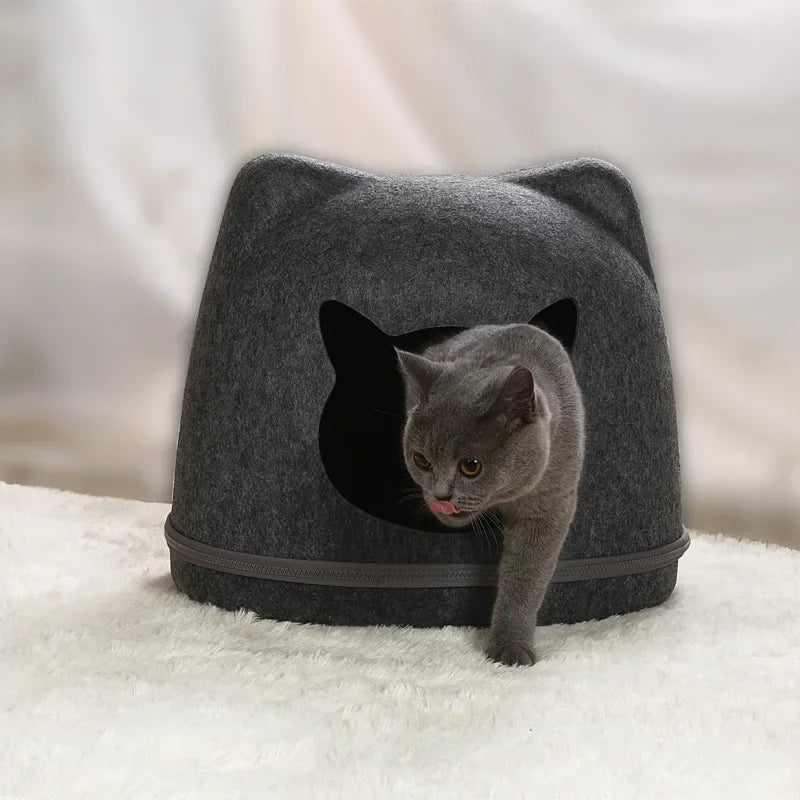 Pet Felt Cat Nest Creative Cat House All-season Pass Semi-closed Accessories Cat Bed Pet Products House Cats Beds Furniture