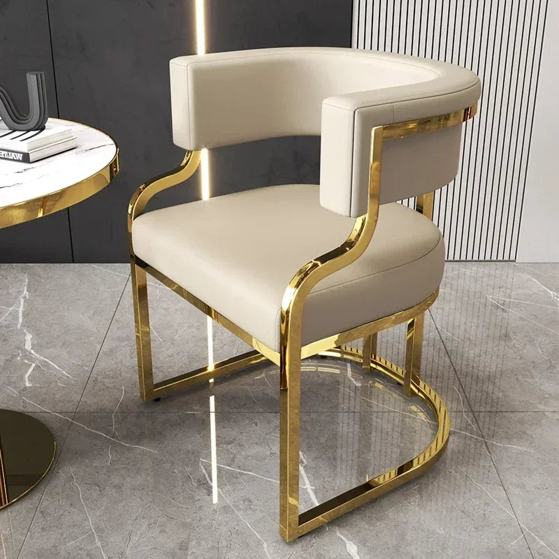 Hotel Makeup Chair Metal Floor Aesthetic Nordic Garden Chairs Accent Reading Sedie Sala Da Pranzo Dining Room Furniture WJ40XP