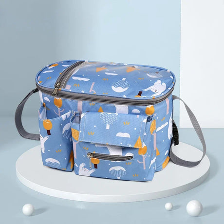 Pockets and Secure Stylish and Durable Diaper Bag with Insulated Bottle Hooks for Strollers and Bikes