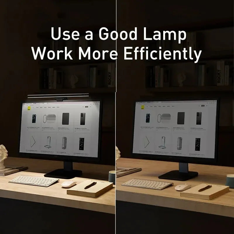 Baseus LED Desk Lamp Screen Light PC Computer Laptop Hanging LED Bar Light Table Lamp LCD Monitor Lamp Study Reading USB Light