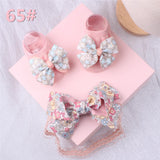 1 Set Cute Gift Bow Flowers Baby Girls Headband Socks Cartoon Animal Bow Newborn Girls Hair Band Kids Headwear Hair Accessories