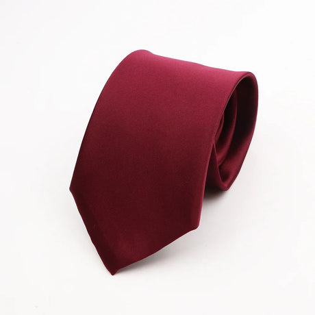 Tie For Men Formal Skinny Size Neckties Classic Men's Solid Colorful Wedding Ties 3.15inch Groom Gentleman Narrow Red gravata