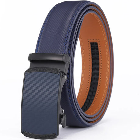 Luxury Belts for Men Cow Genuine Leather Male Belt Strap Automatic Buckle Newest Fashion Designer Brands Men Belt Blue Big Size