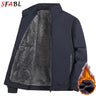 Thick Warm Men's Winter Jacket 2023 New Autumn Winter Fleece Men's Business Jacket Parka Classic Casual Men's Winter Coat Black