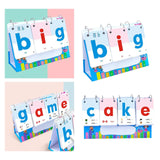 Montessori Phonetic Reading Letters Alphabet Sight Words Calendar Flash Cards Learning Toy English Phonics Card Desk Calendar